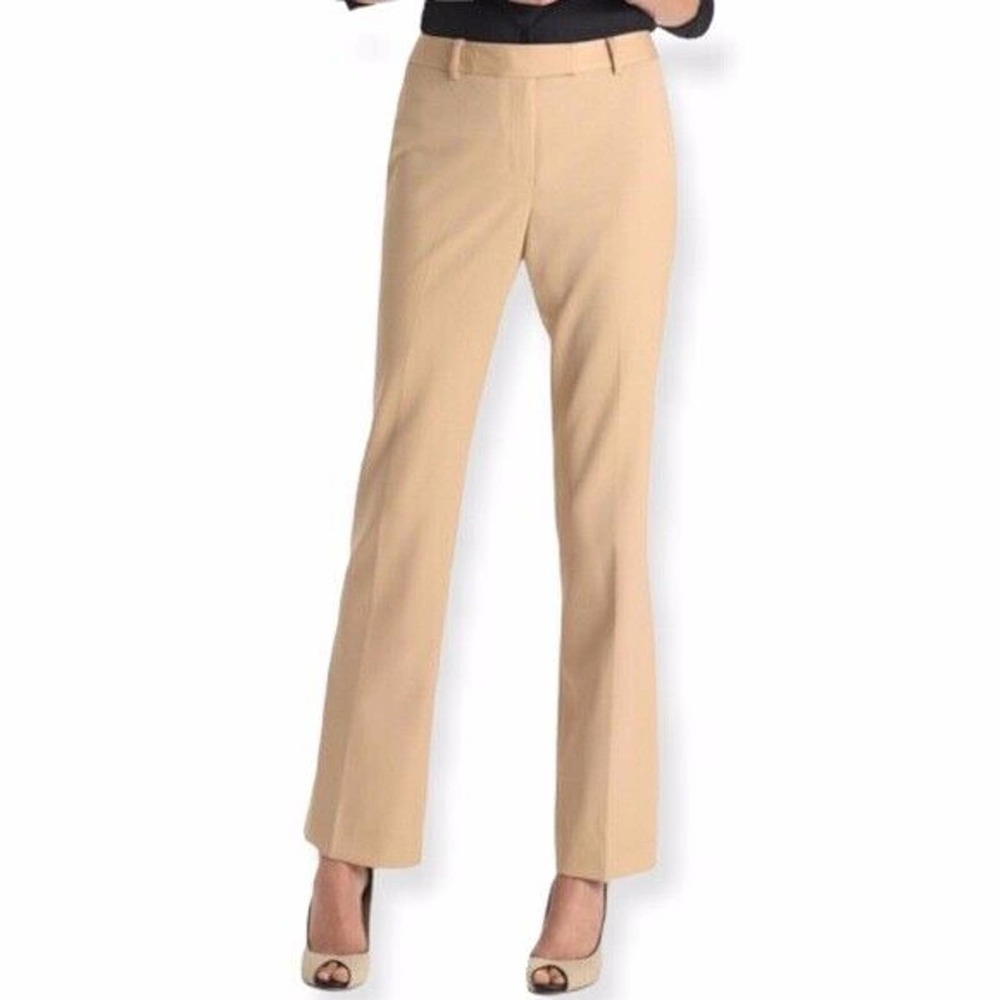 Brooks Brothers | Caroline Fit Wool Trouser Womens Petites 0p Beige Straight